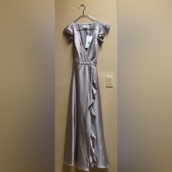 Fame & Partners 100% Silk Kira Grey Dress in Sz. 4 - Picture 4 of 10